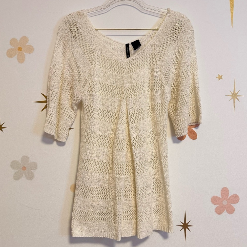 Women’s Crochet Sweater Cream/White